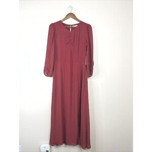 Reformation Women’s Size 8 Midi Dress Forest Dress Chianti Red Burgundy New